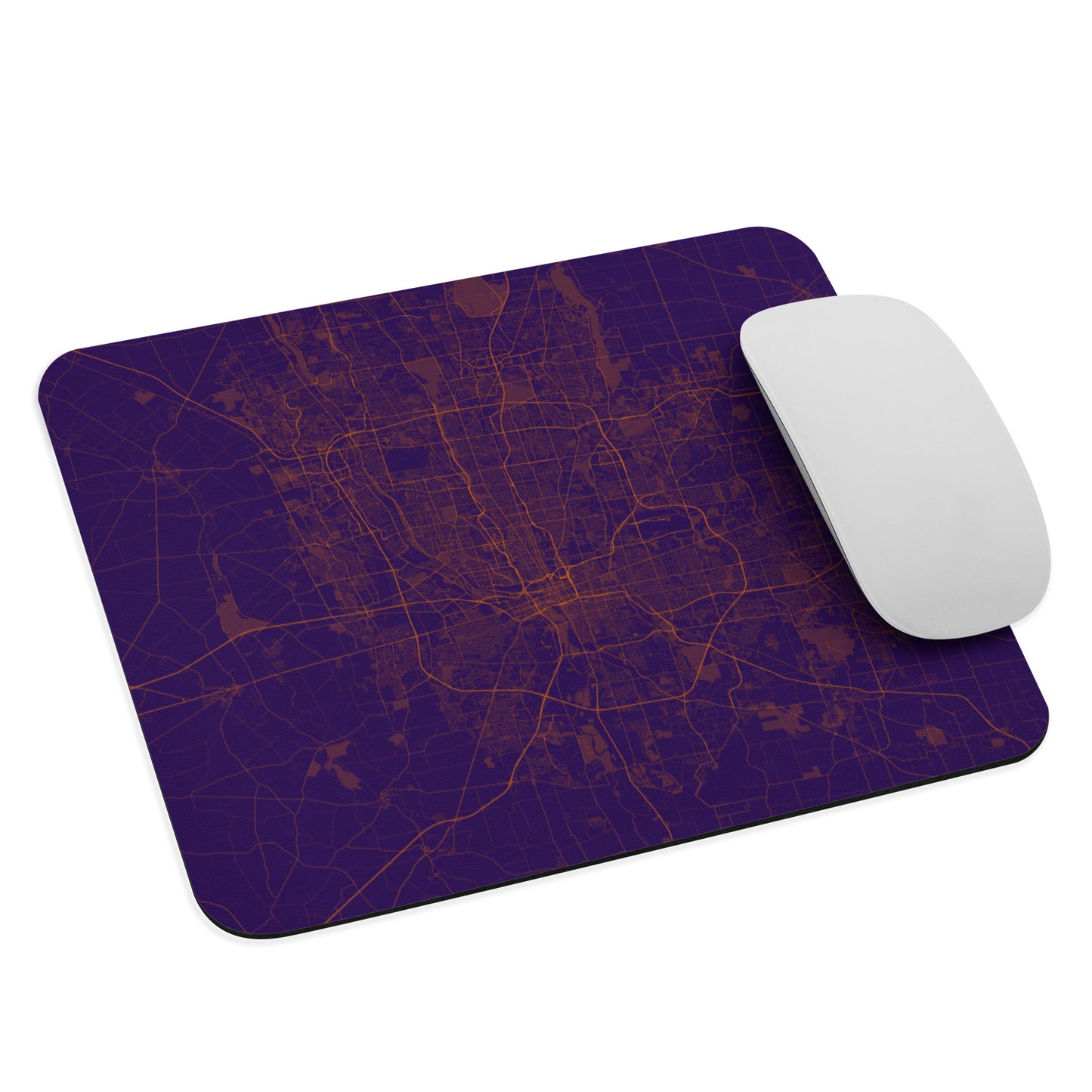 Columbus Purple and Orange Map Mouse Pad