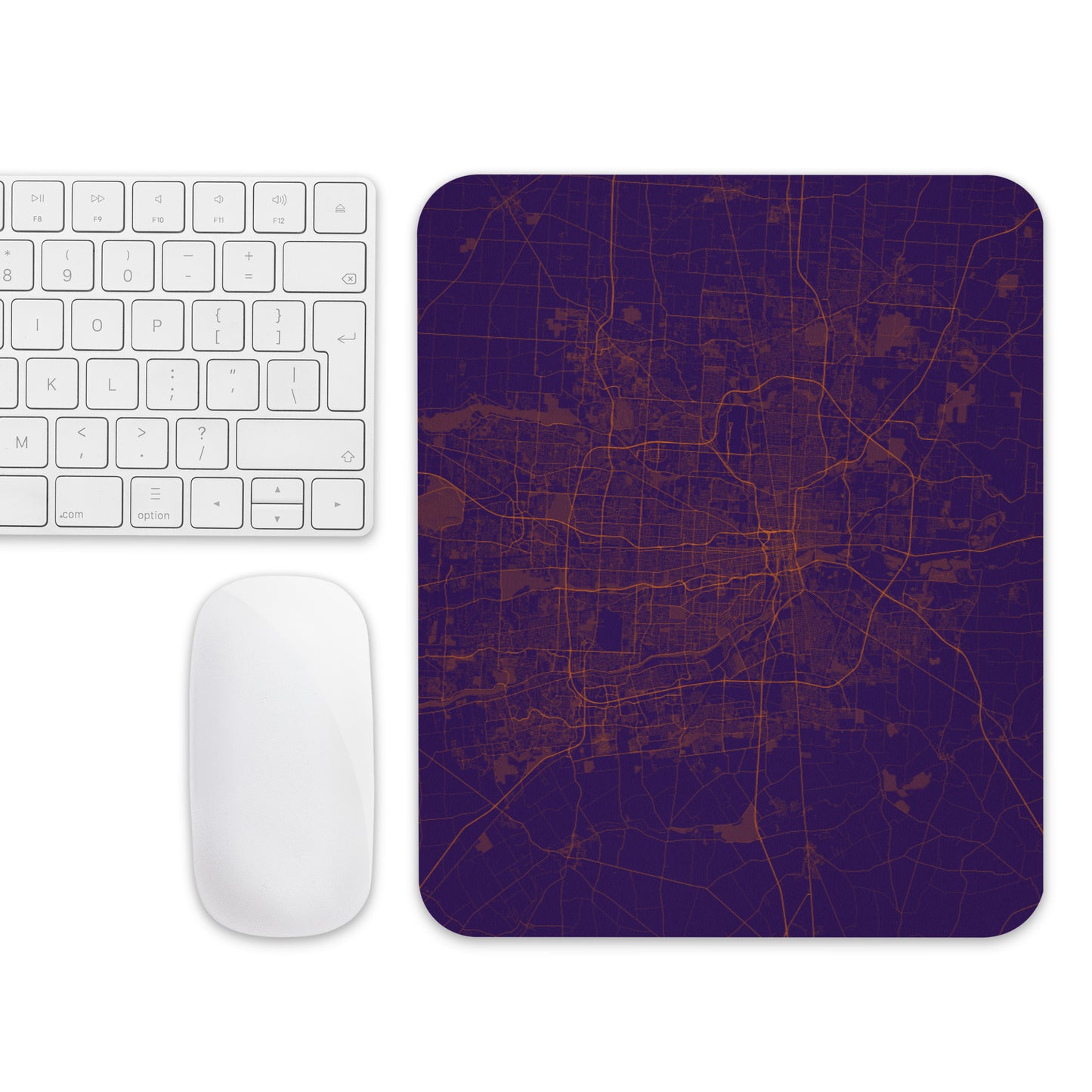 Columbus Purple and Orange Map Mouse Pad