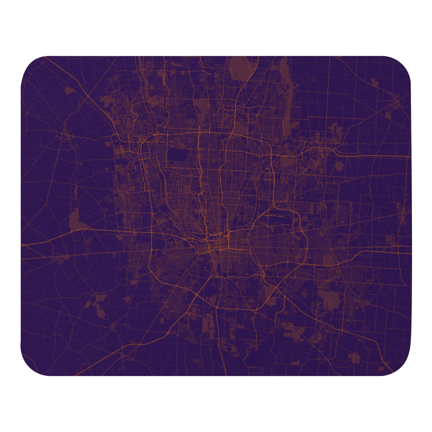 Columbus Purple and Orange Map Mouse Pad