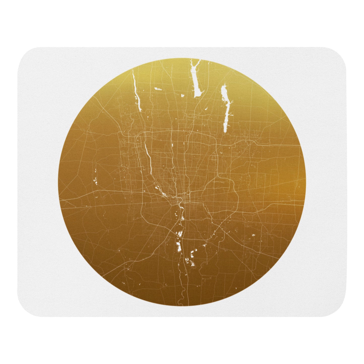 Columbus Gold on White Map Mouse Pad