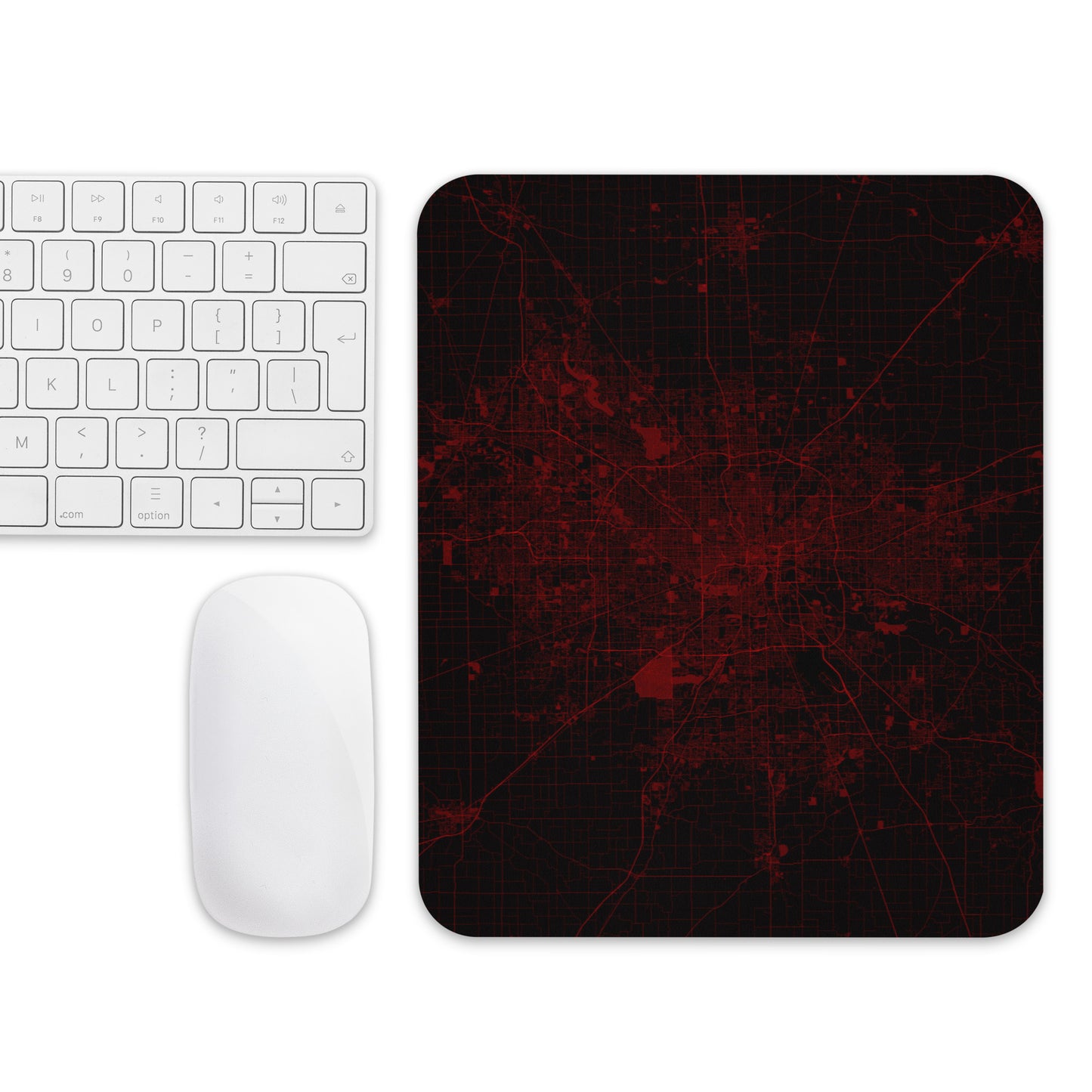 Indianapolis Black and Red Map Mouse Pad