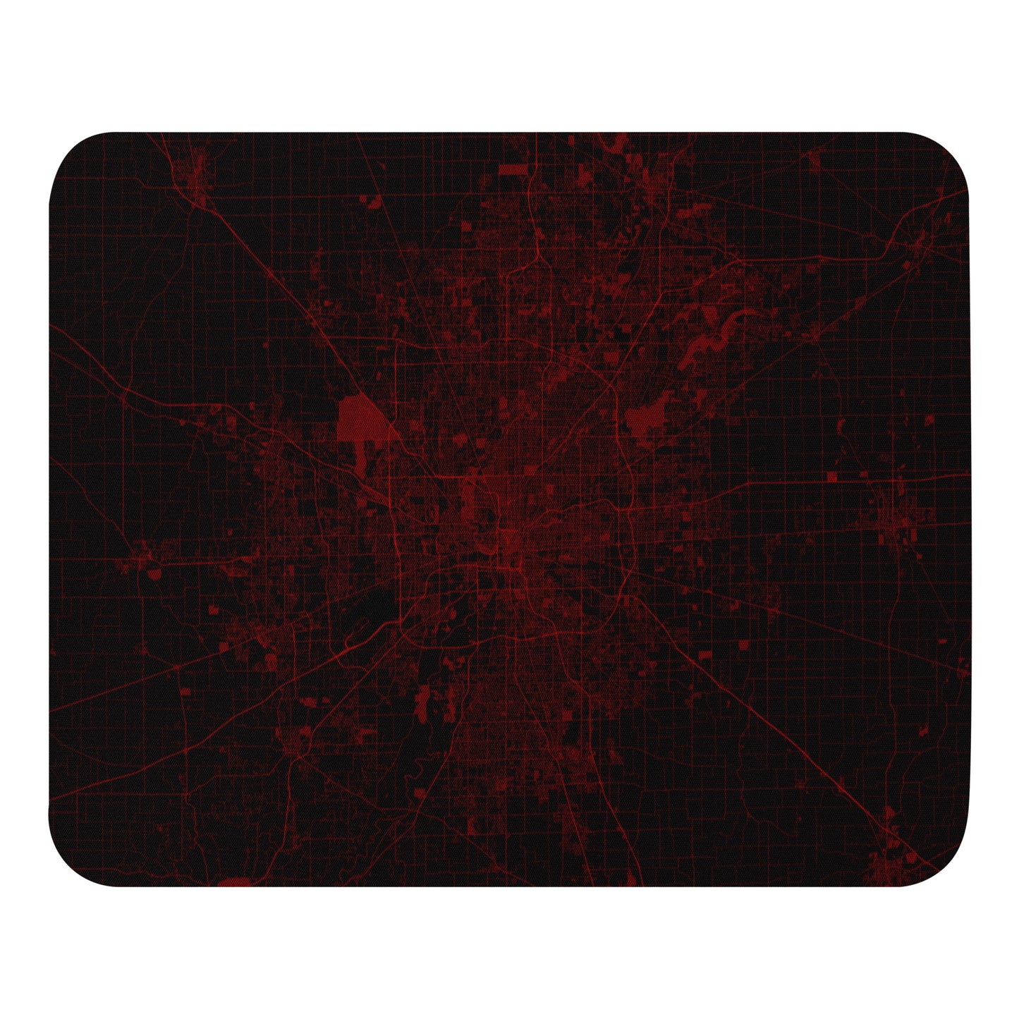 Indianapolis Black and Red Map Mouse Pad