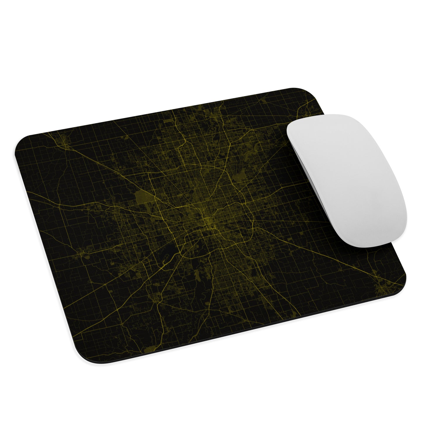 Indianapolis Black and Yellow Map Mouse Pad