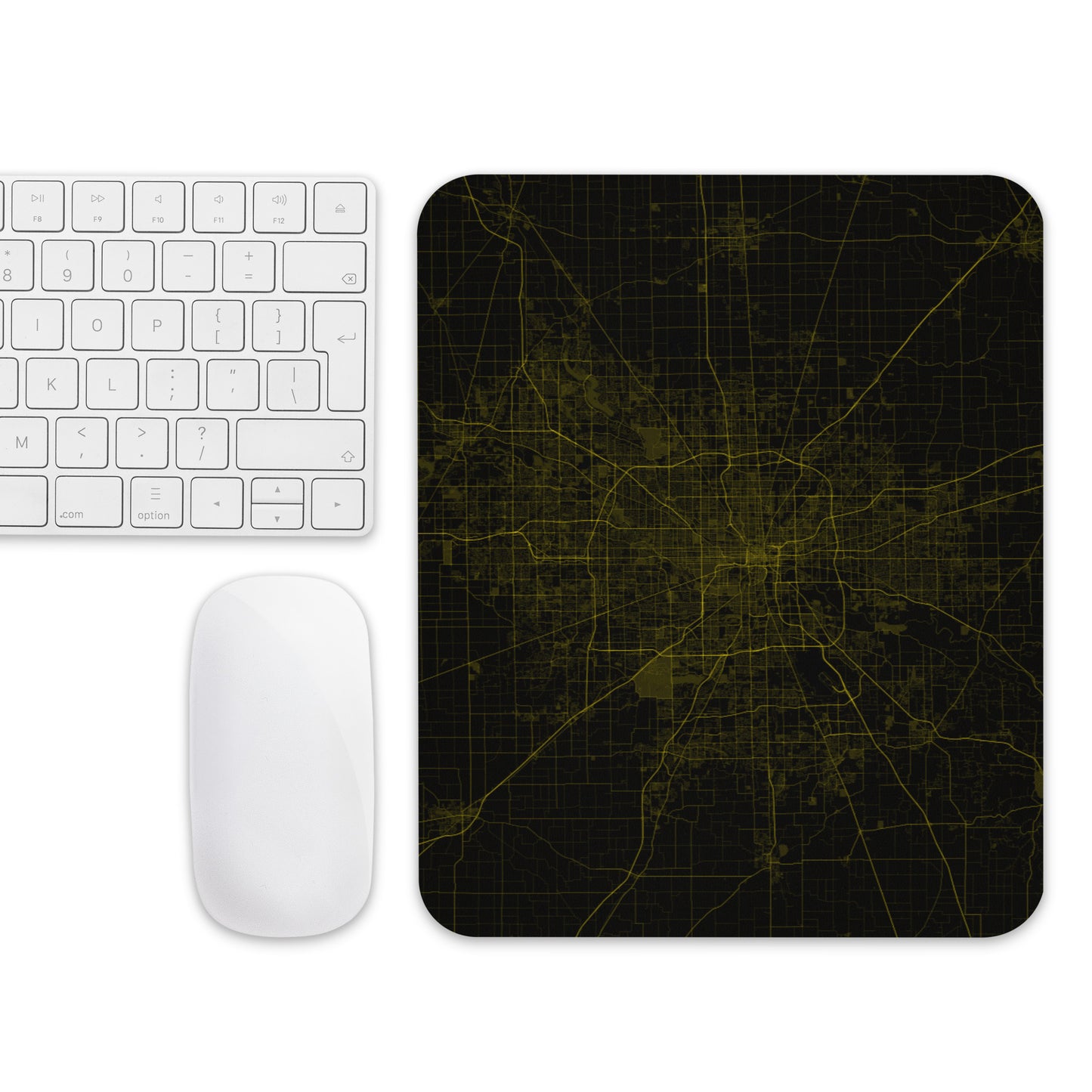 Indianapolis Black and Yellow Map Mouse Pad