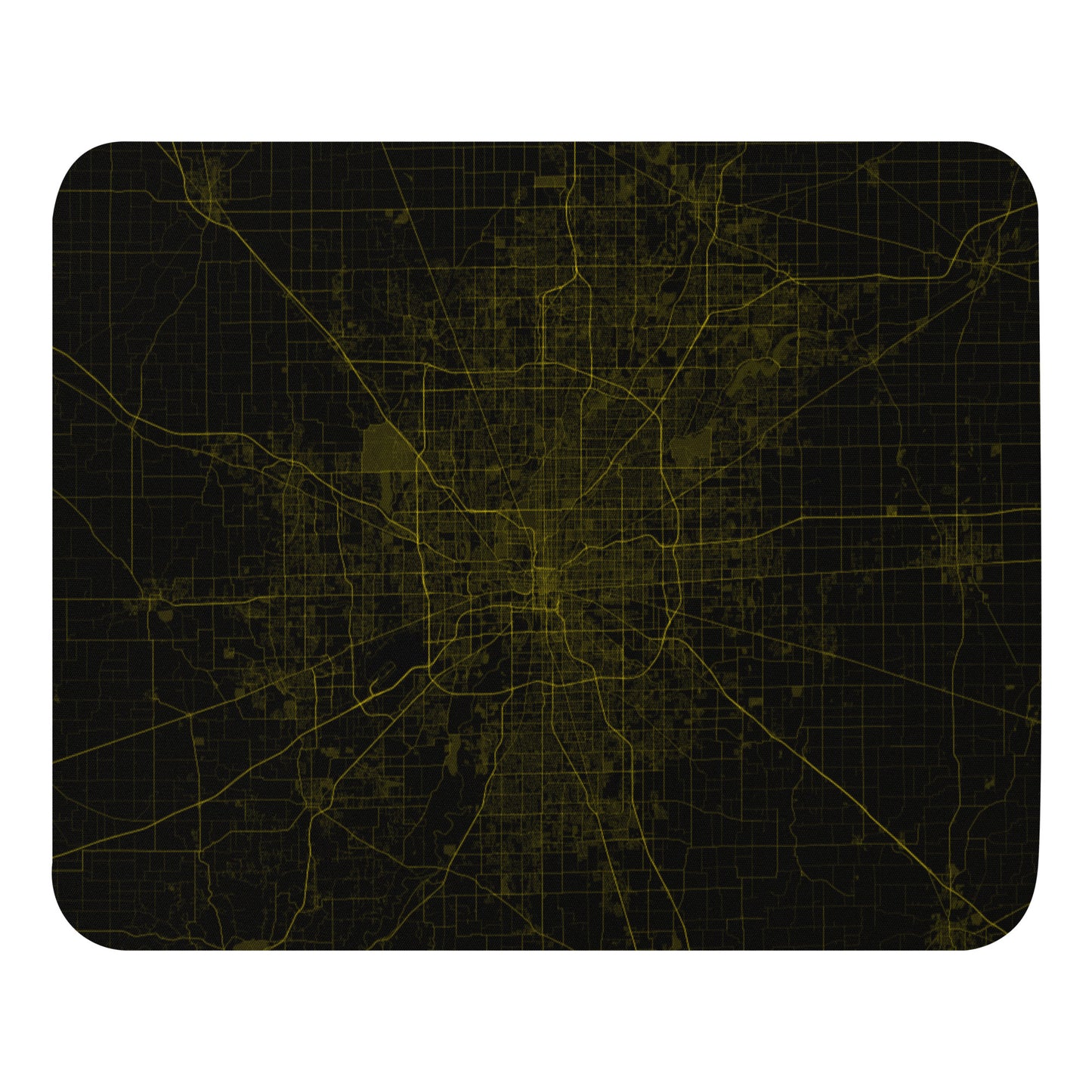 Indianapolis Black and Yellow Map Mouse Pad