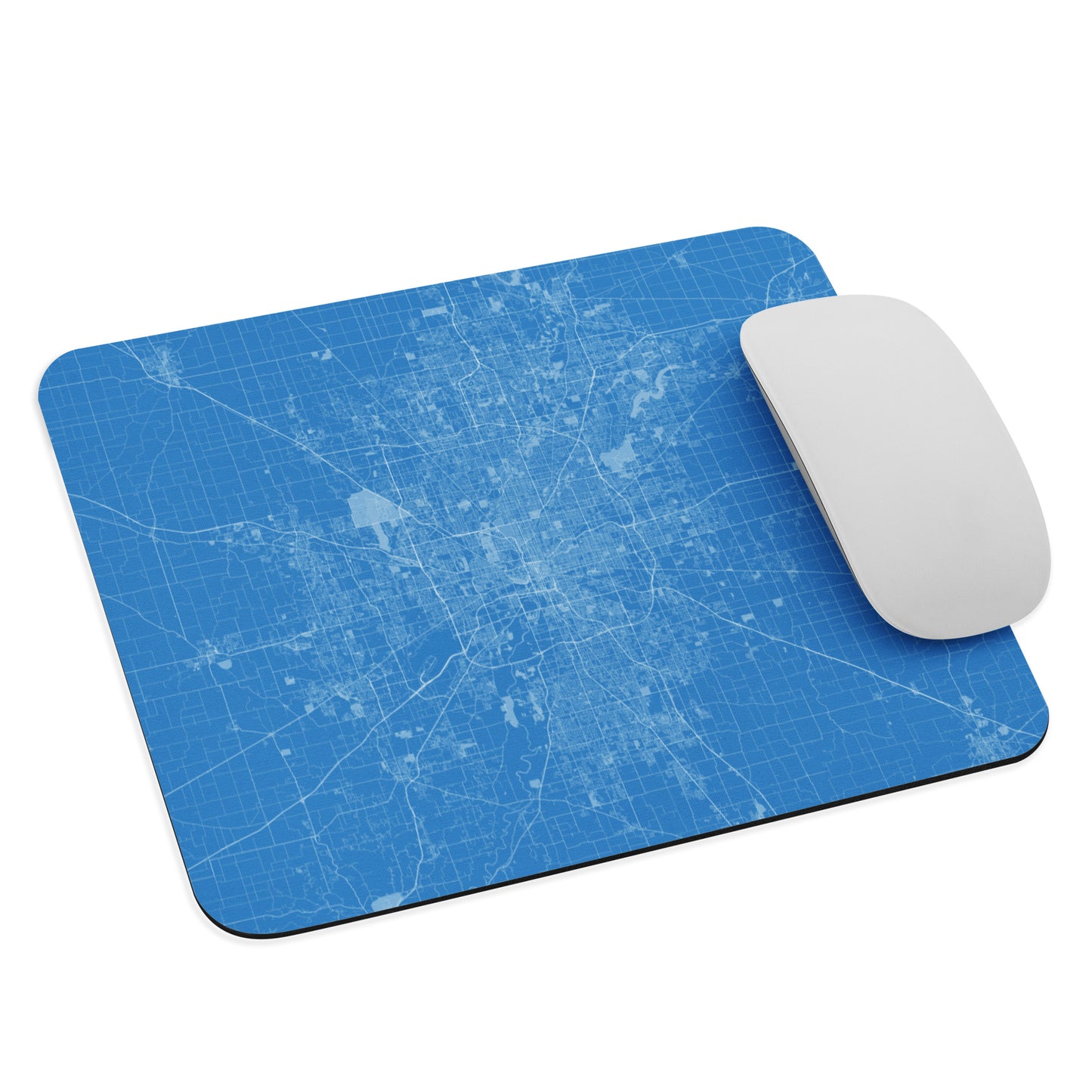 Indianapolis Blue and White Map Mouse Pad