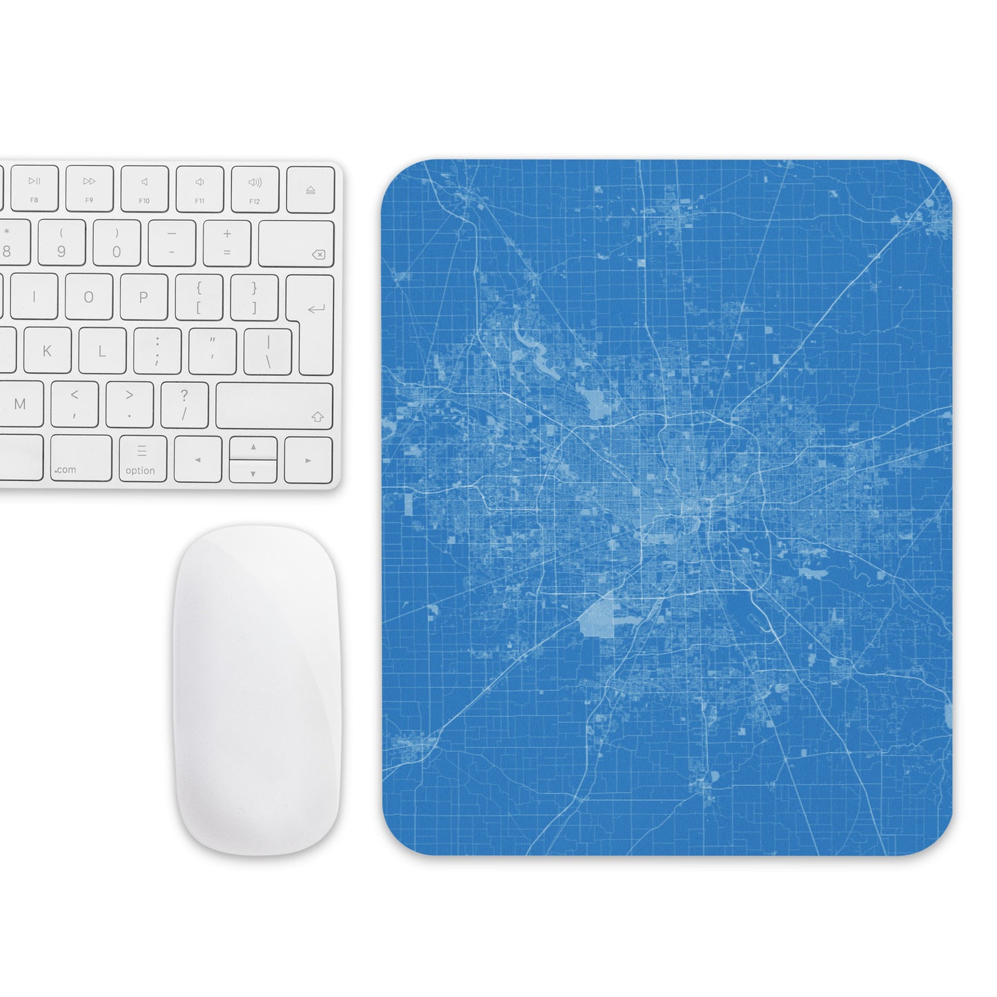 Indianapolis Blue and White Map Mouse Pad