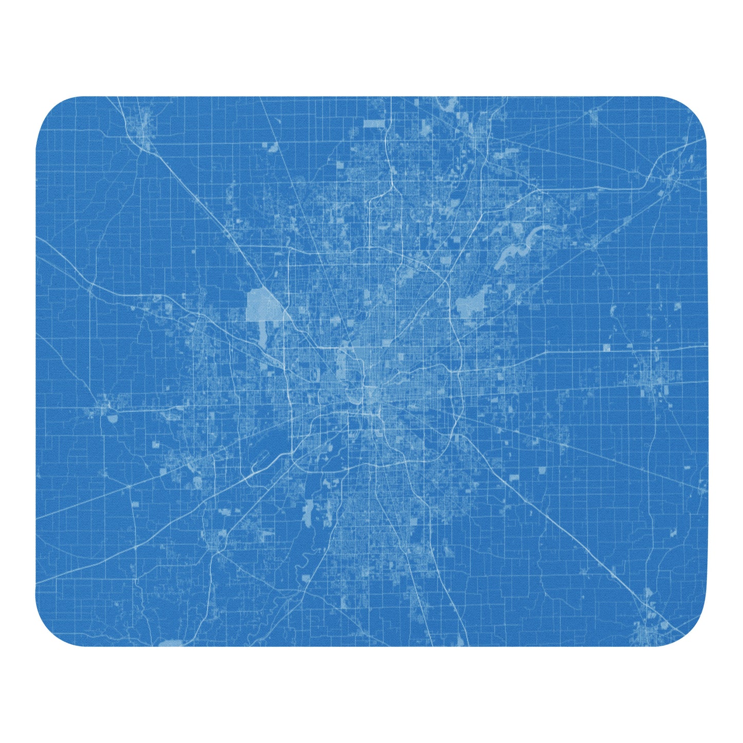 Indianapolis Blue and White Map Mouse Pad