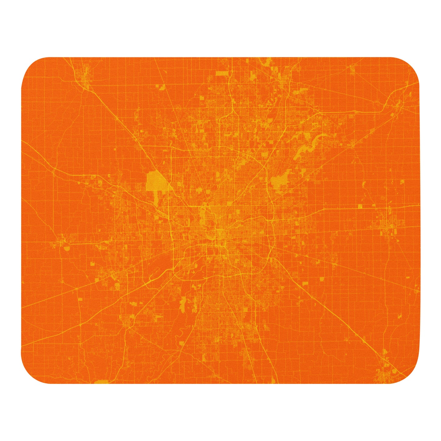 Indianapolis Orange and Yellow Map Mouse Pad