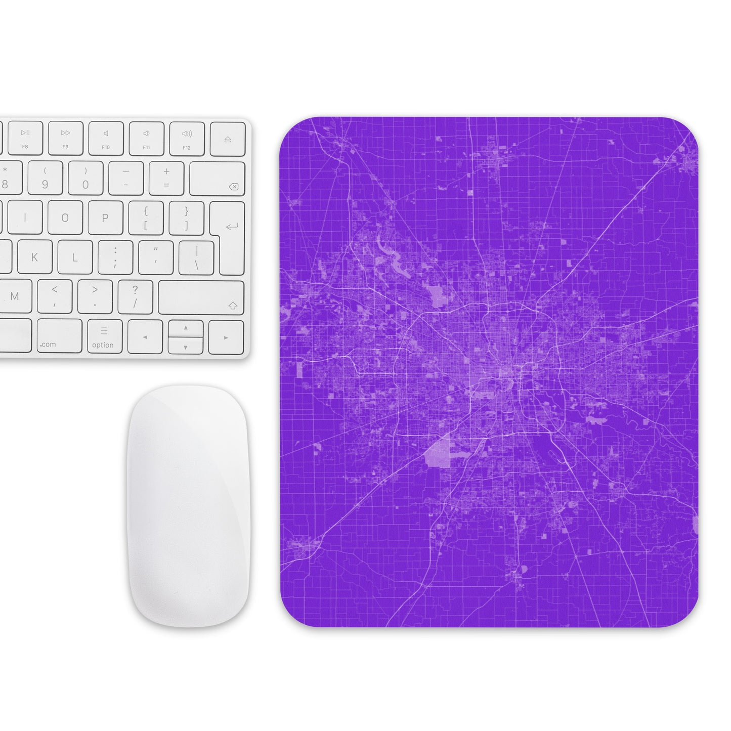 Indianapolis Purple and White Map Mouse Pad