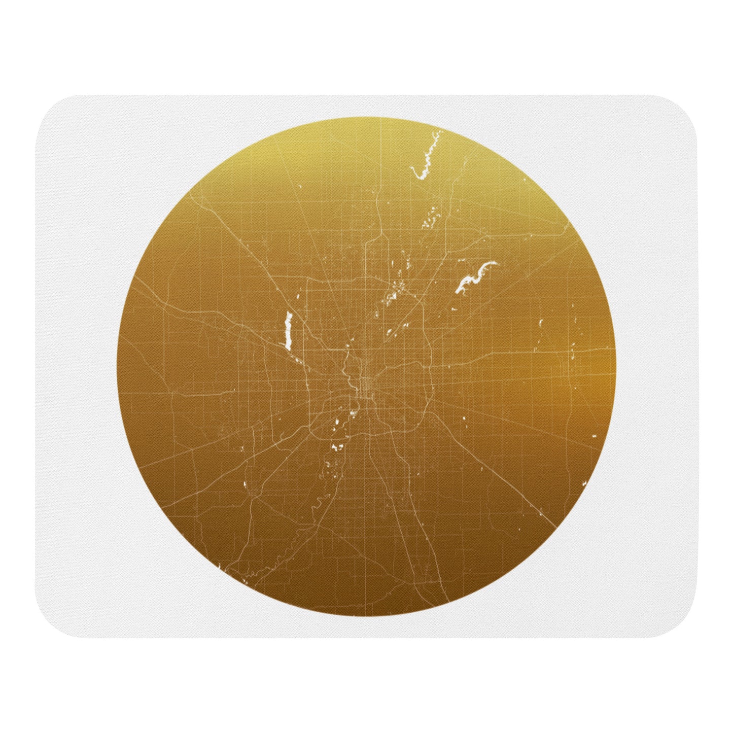 Indianapolis Gold on White Map Mouse Pad