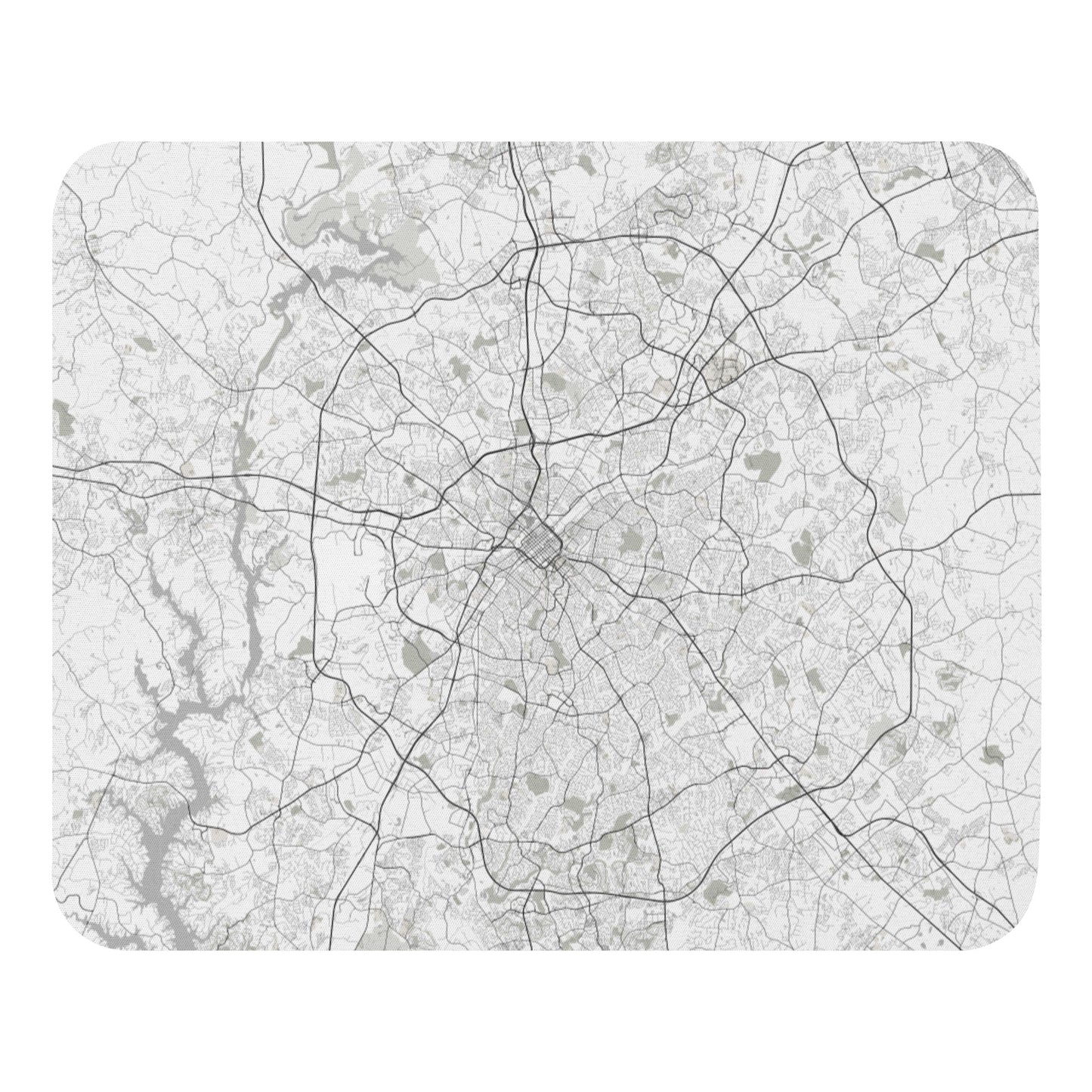 Charlotte White Map Mouse Pad