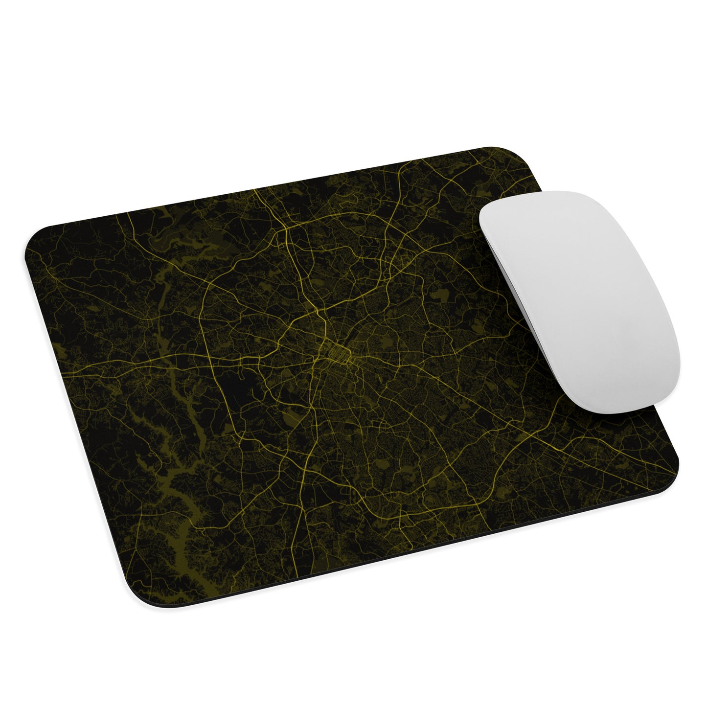 Charlotte Black and Yellow Map Mouse Pad