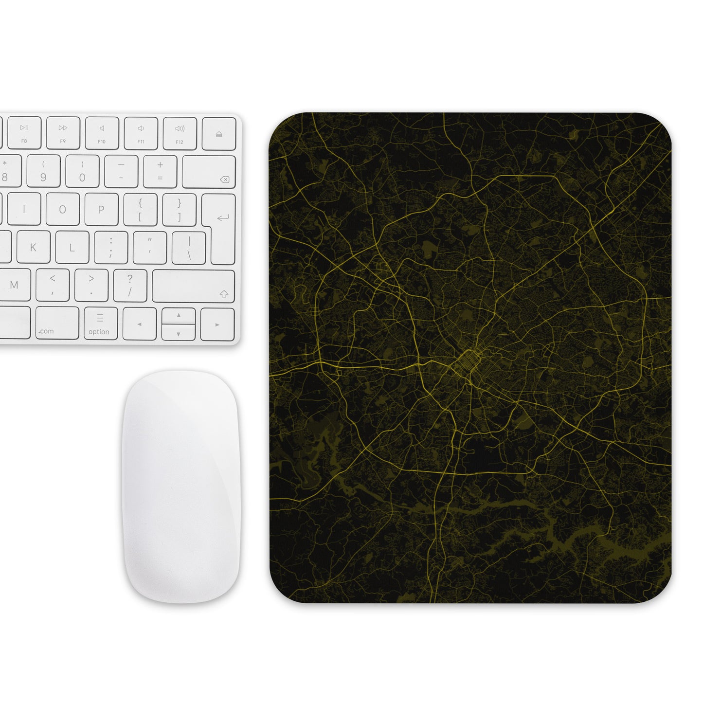 Charlotte Black and Yellow Map Mouse Pad