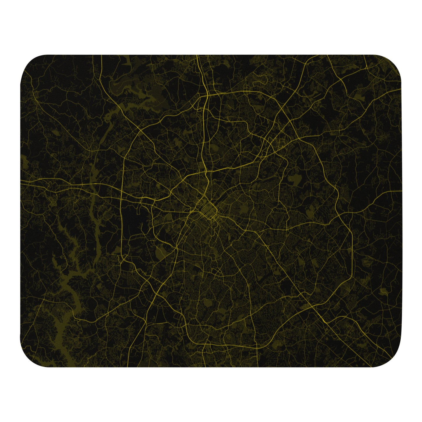 Charlotte Black and Yellow Map Mouse Pad