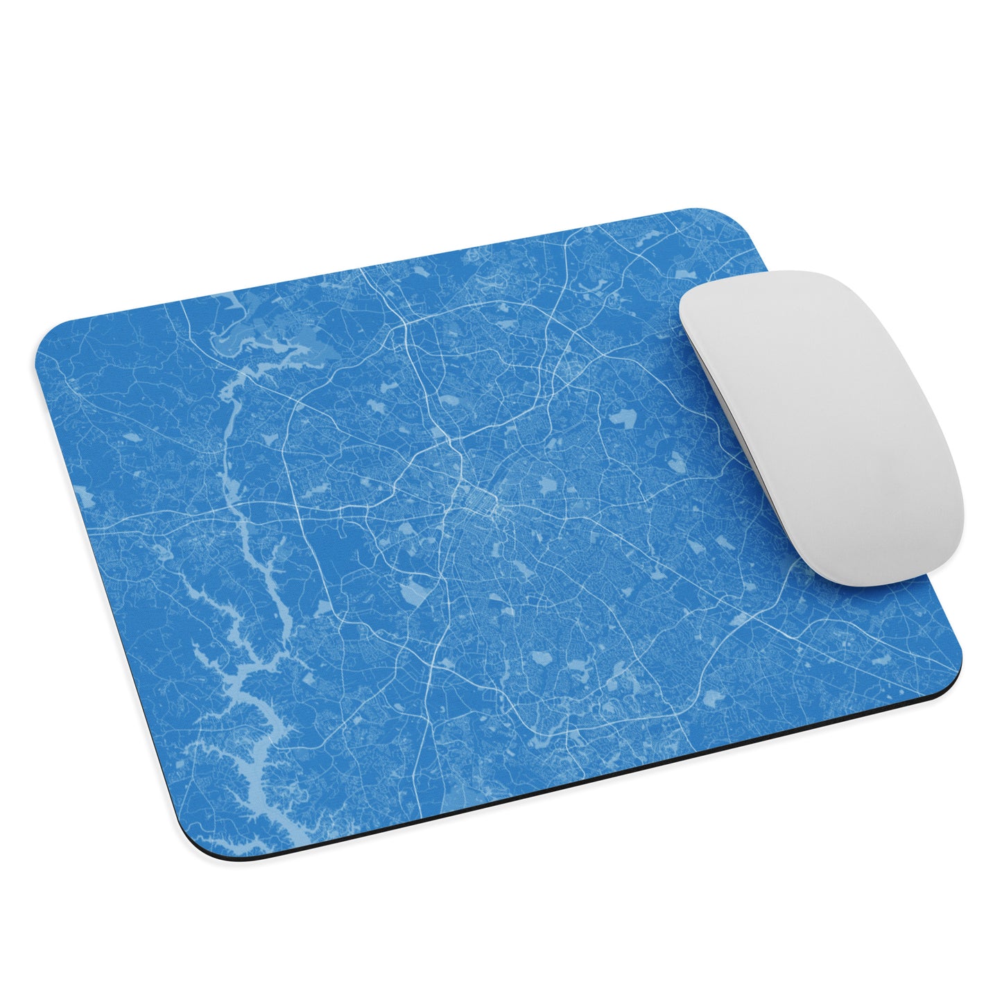 Charlotte Blue and White Map Mouse Pad