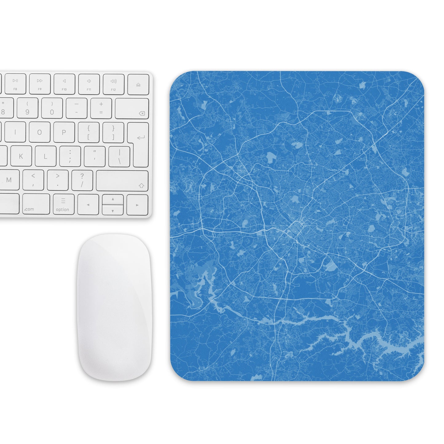 Charlotte Blue and White Map Mouse Pad