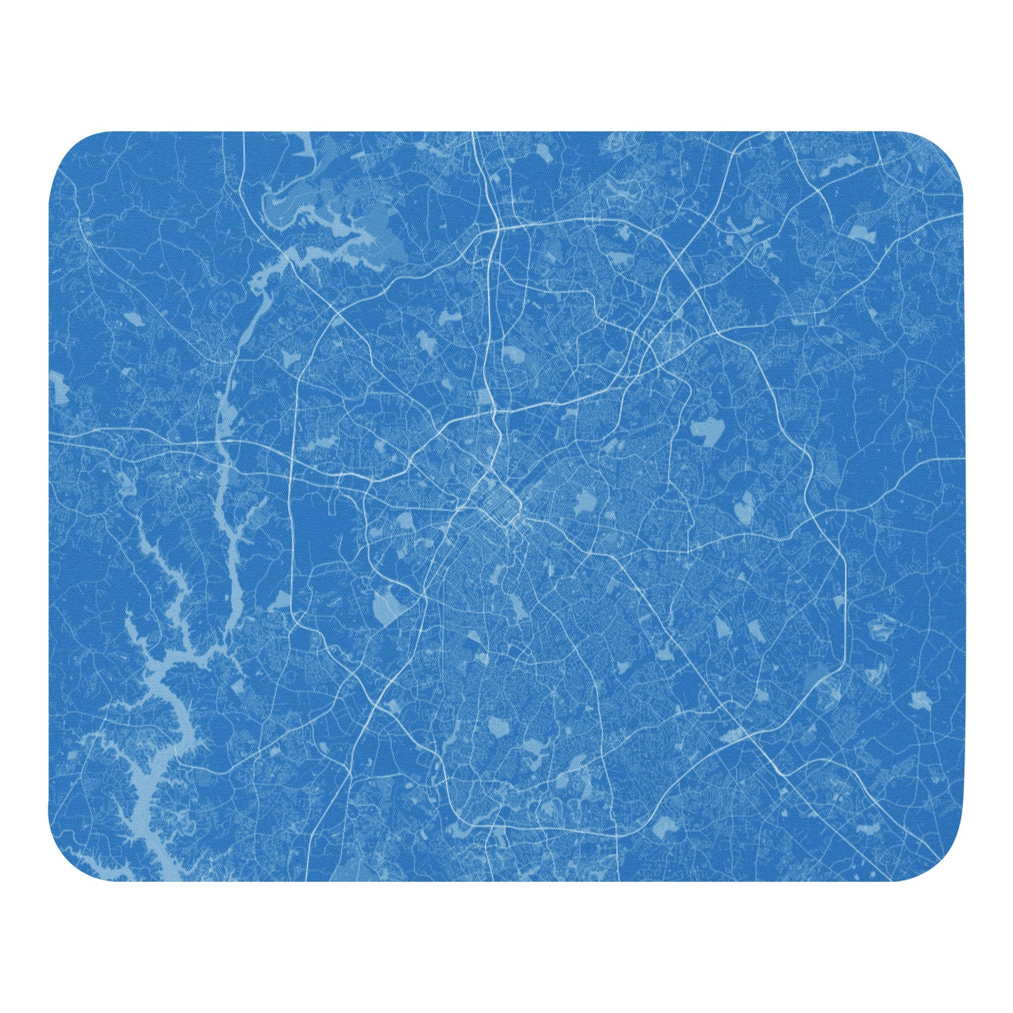 Charlotte Blue and White Map Mouse Pad