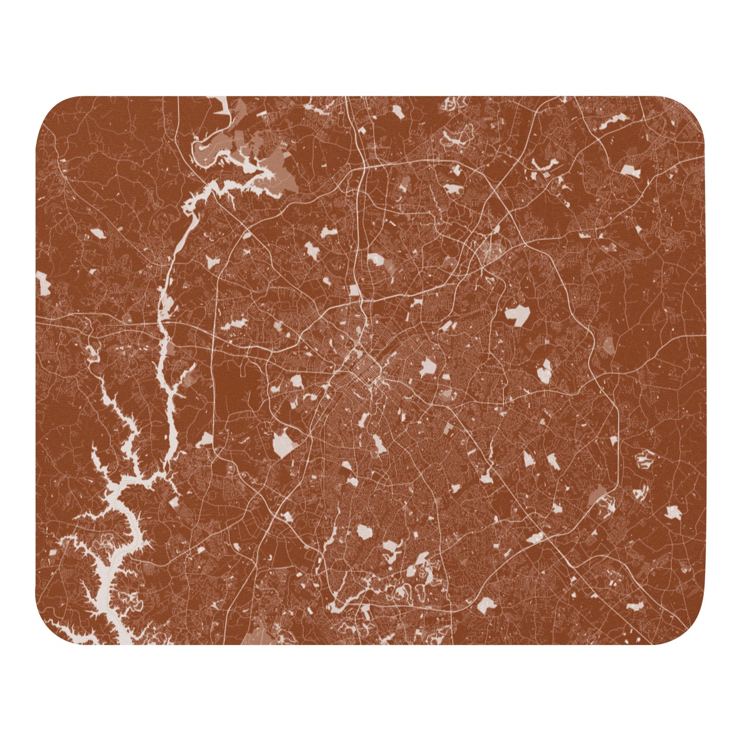 Charlotte Brown and White Map Mouse Pad