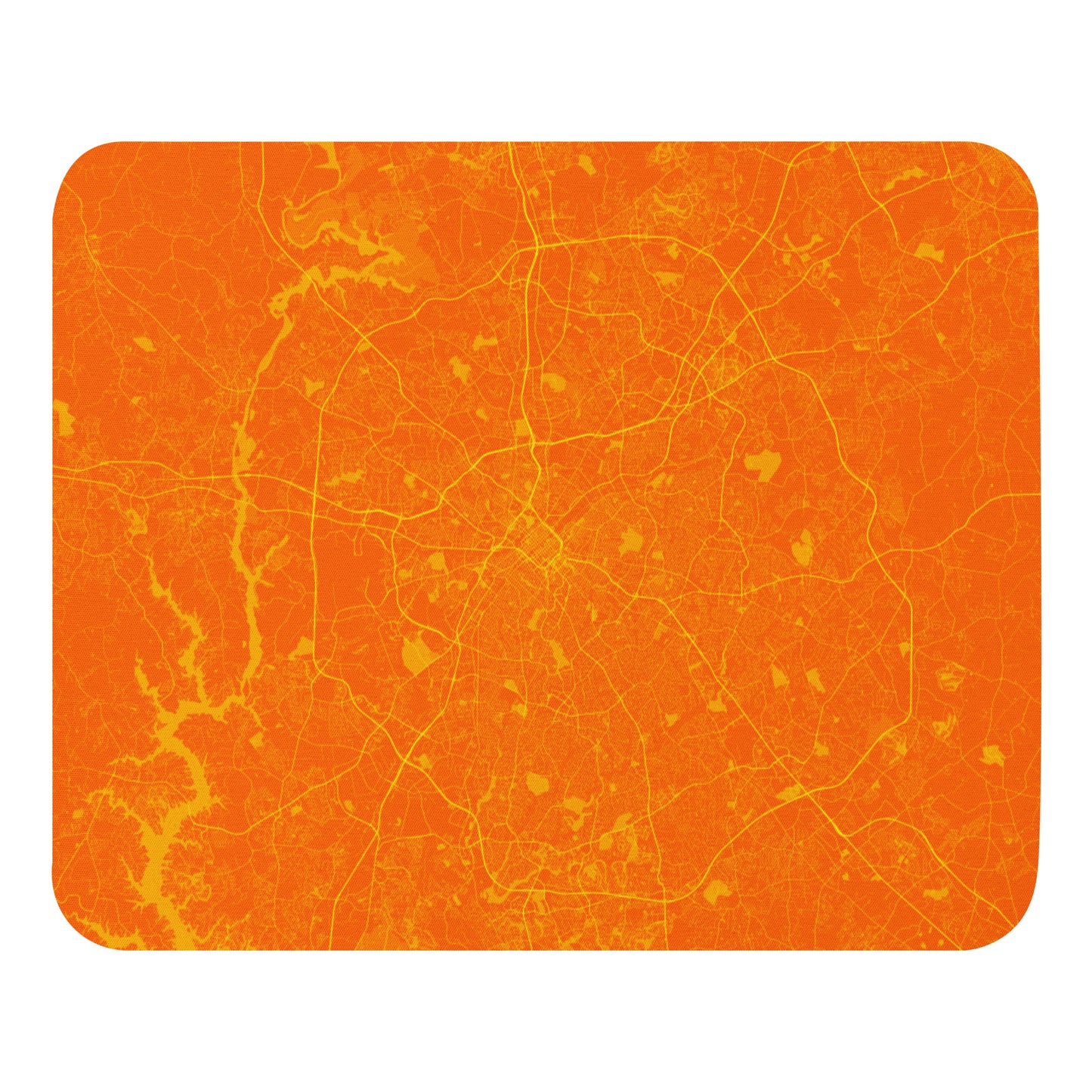 Charlotte Orange and Yellow Map Mouse Pad