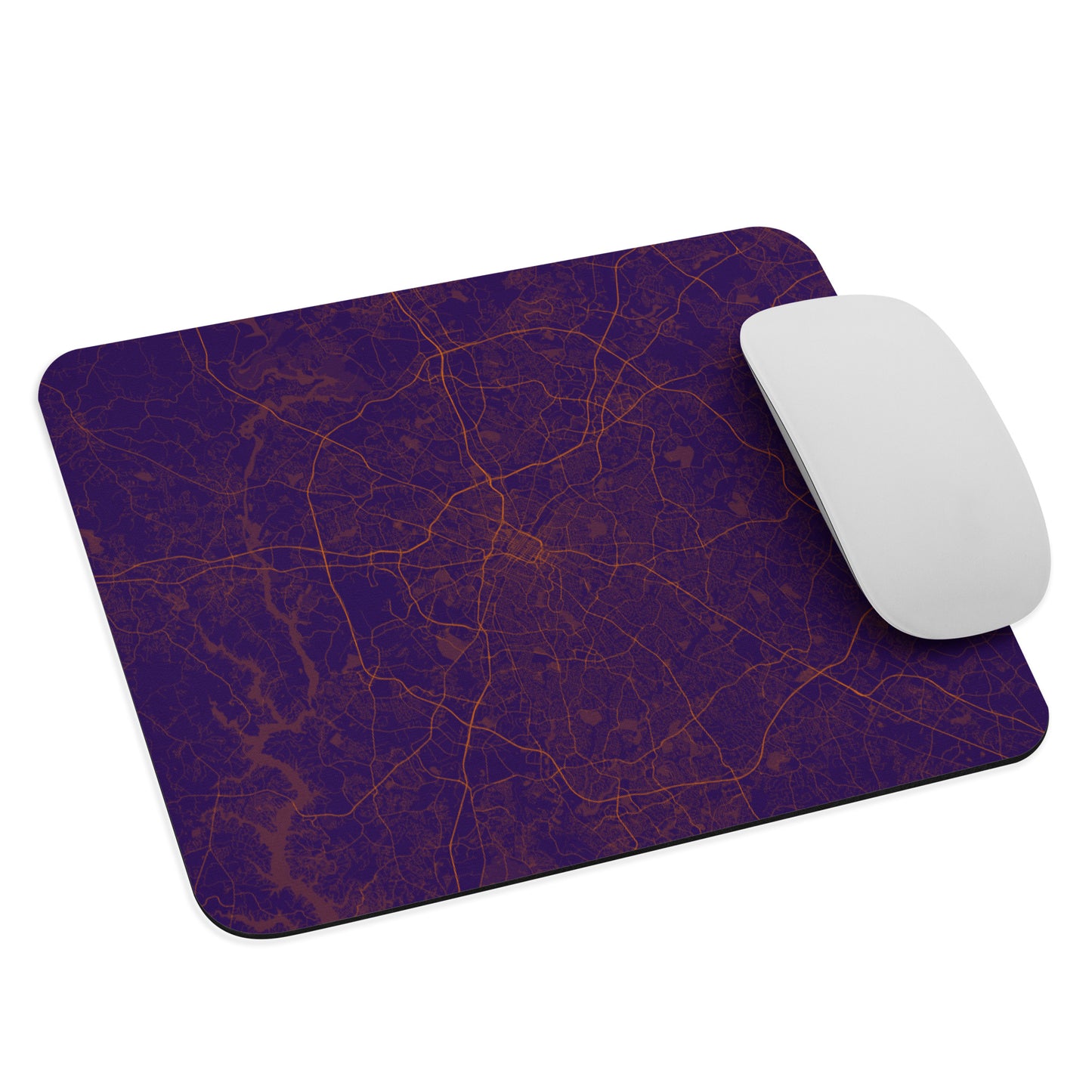 Charlotte Purple and Orange Map Mouse Pad