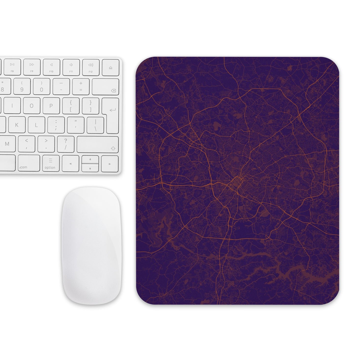 Charlotte Purple and Orange Map Mouse Pad