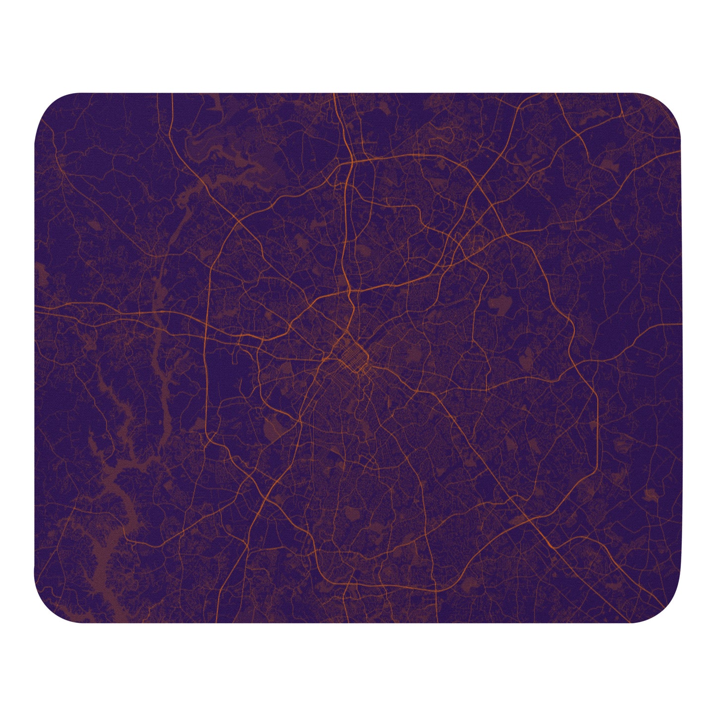 Charlotte Purple and Orange Map Mouse Pad