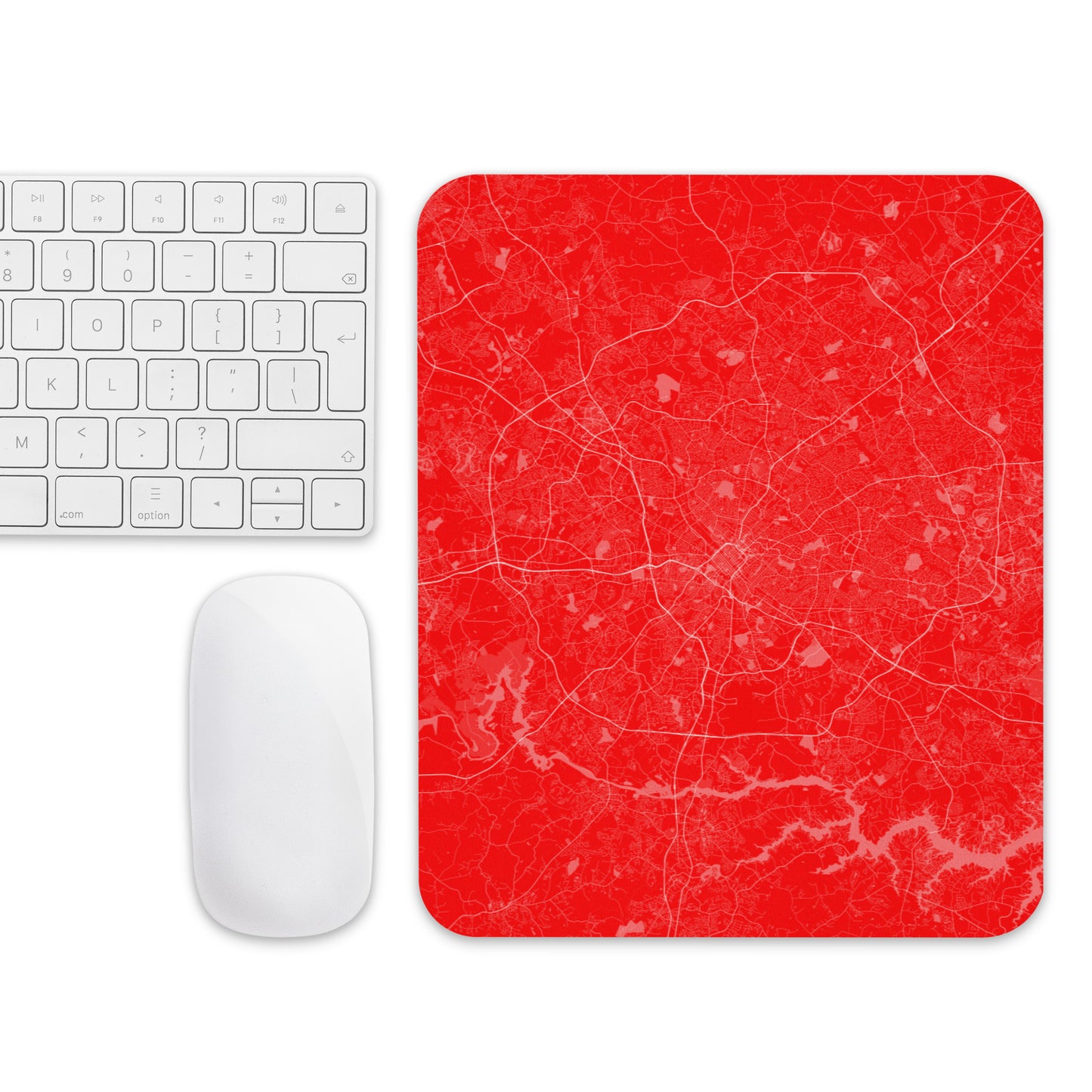 Charlotte Red and White Map Mouse Pad