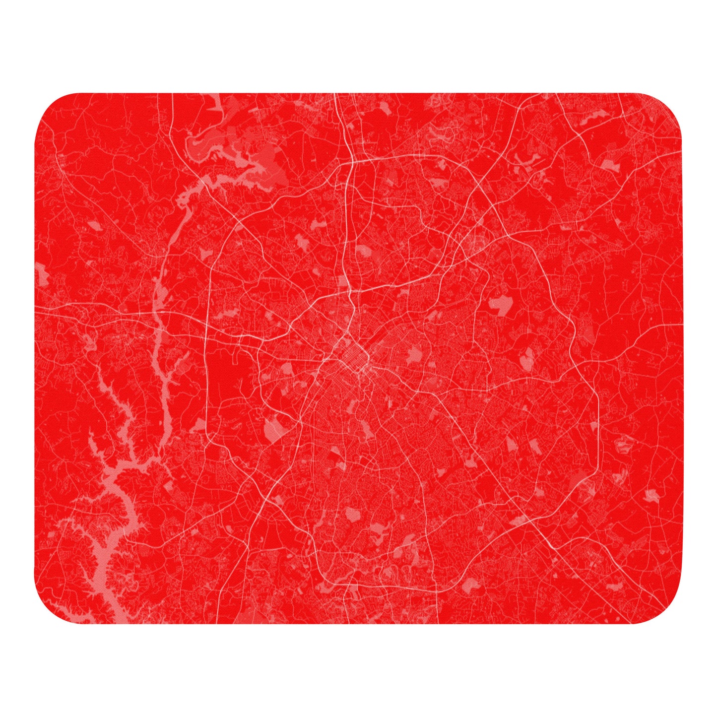 Charlotte Red and White Map Mouse Pad