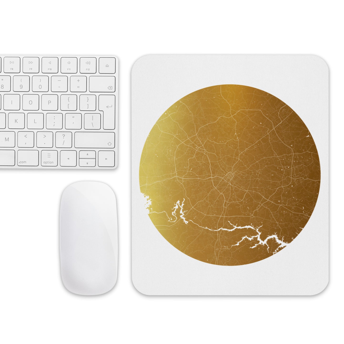 Charlotte Gold on White Map Mouse Pad