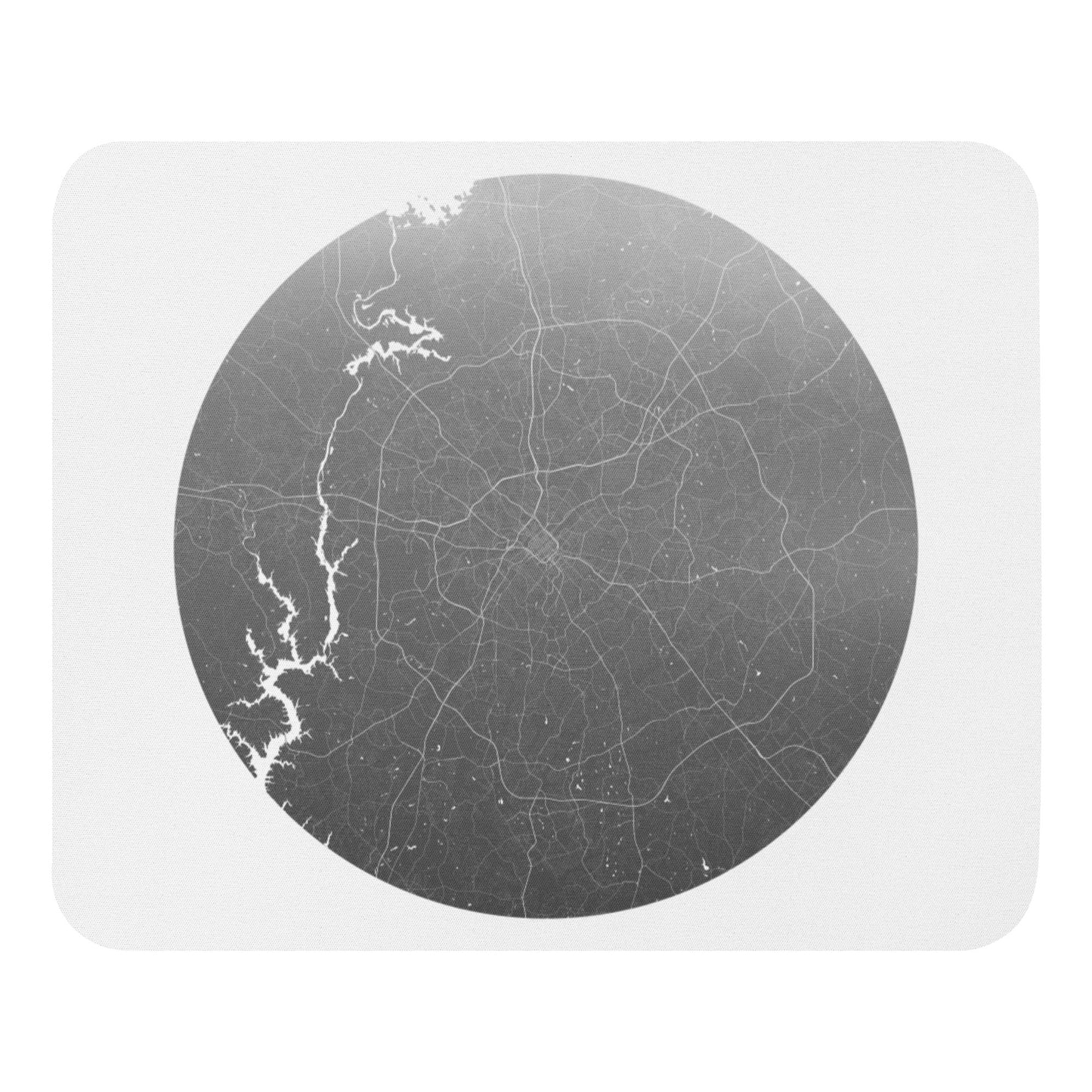 Charlotte Silver on White Map Mouse Pad