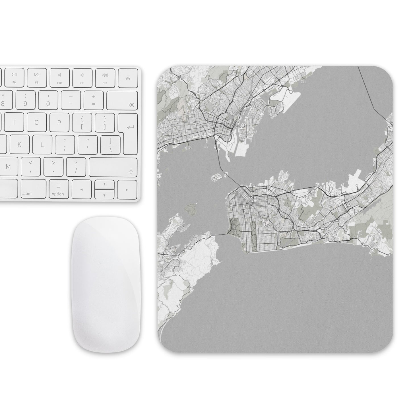 San Francisco White Map Mouse Pad