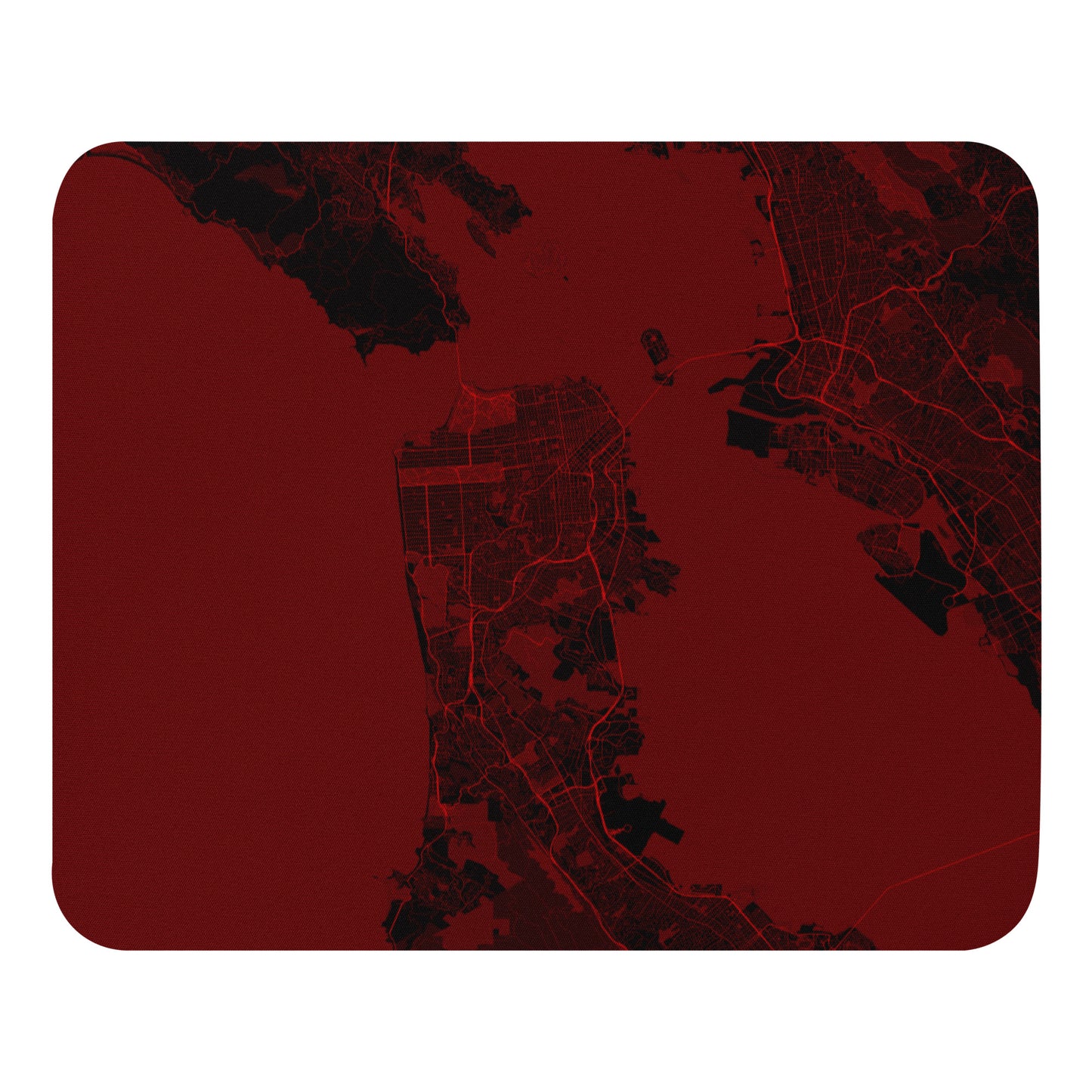 San Francisco Black and Red Map Mouse Pad