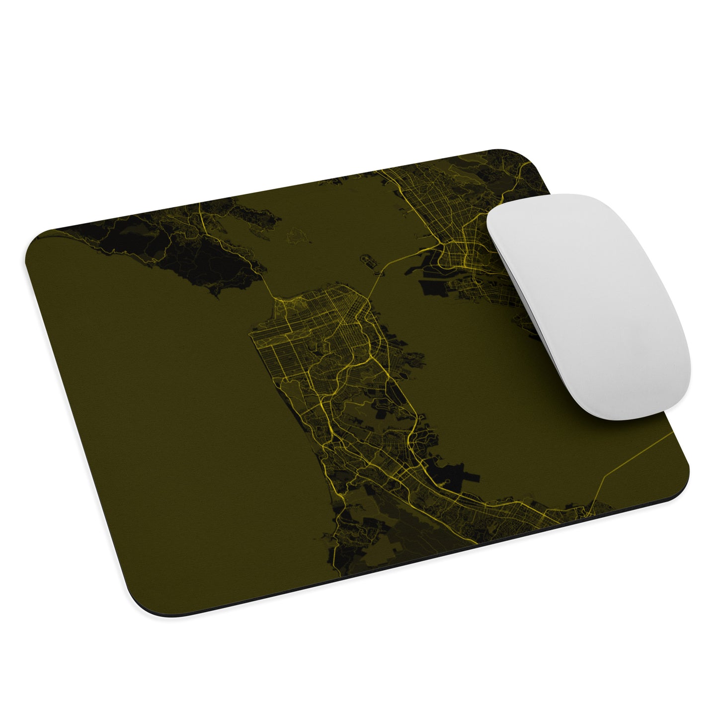 San Francisco Black and Yellow Map Mouse Pad