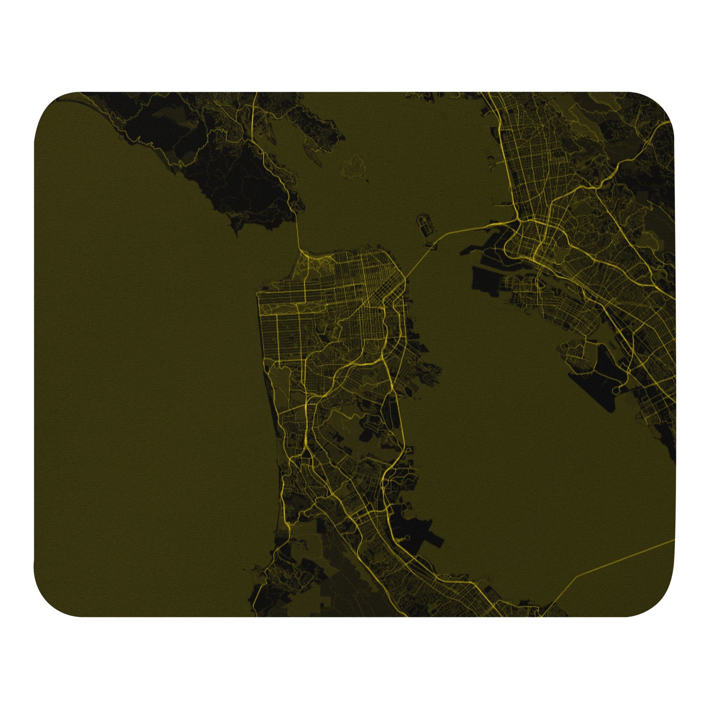 San Francisco Black and Yellow Map Mouse Pad