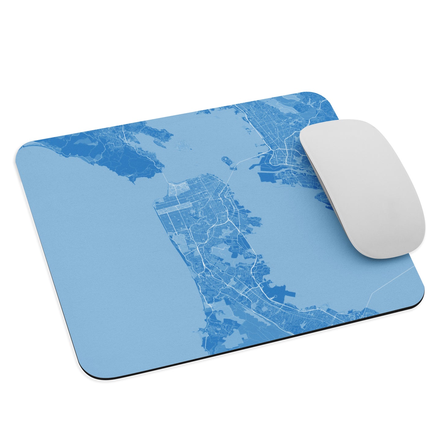 San Francisco Blue and White Map Mouse Pad