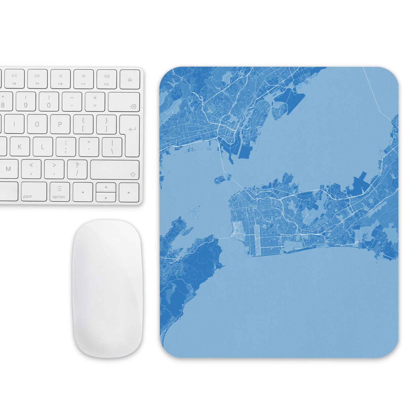 San Francisco Blue and White Map Mouse Pad