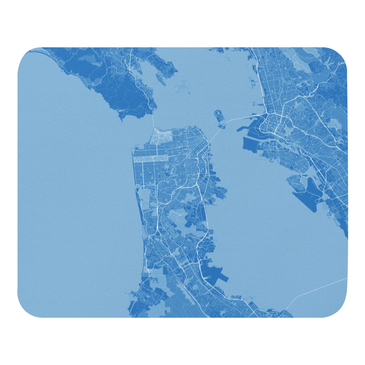 San Francisco Blue and White Map Mouse Pad