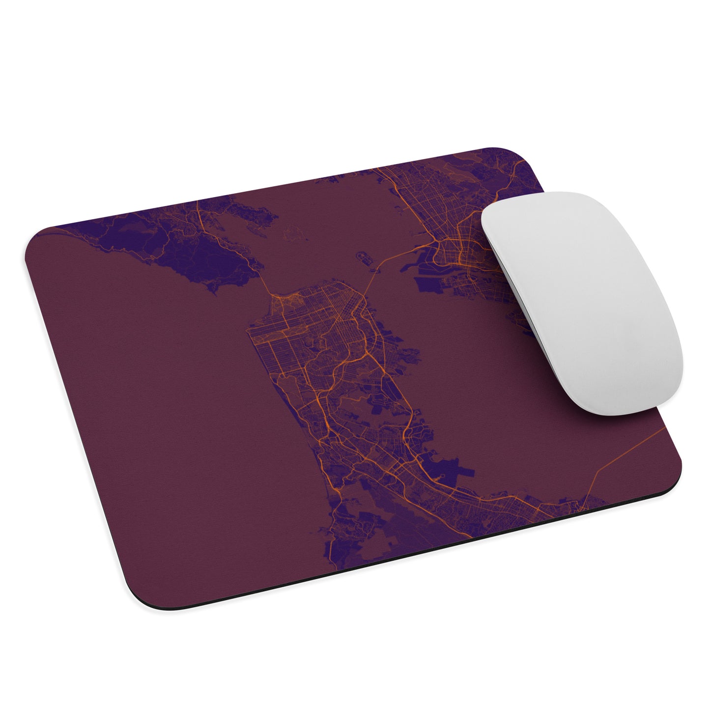 San Francisco Purple and Orange Map Mouse Pad