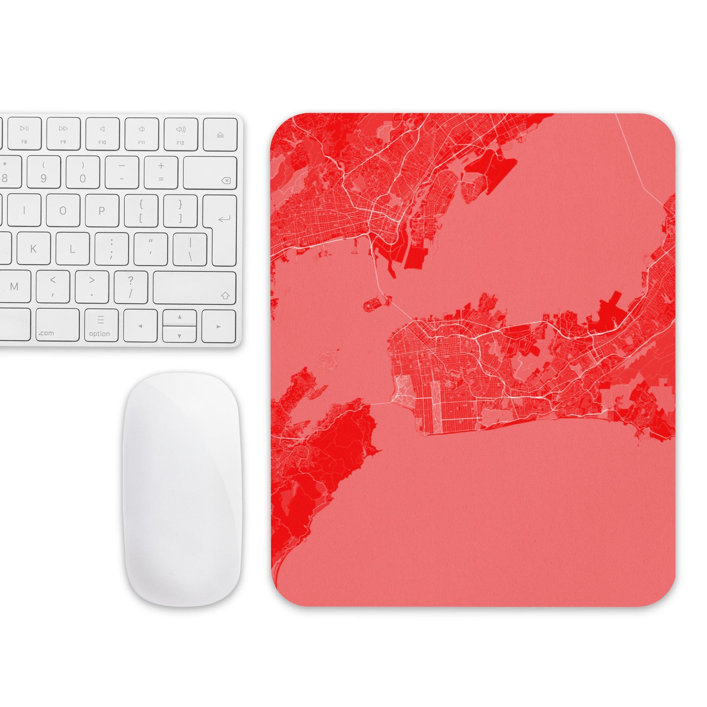 San Francisco Red and White Map Mouse Pad