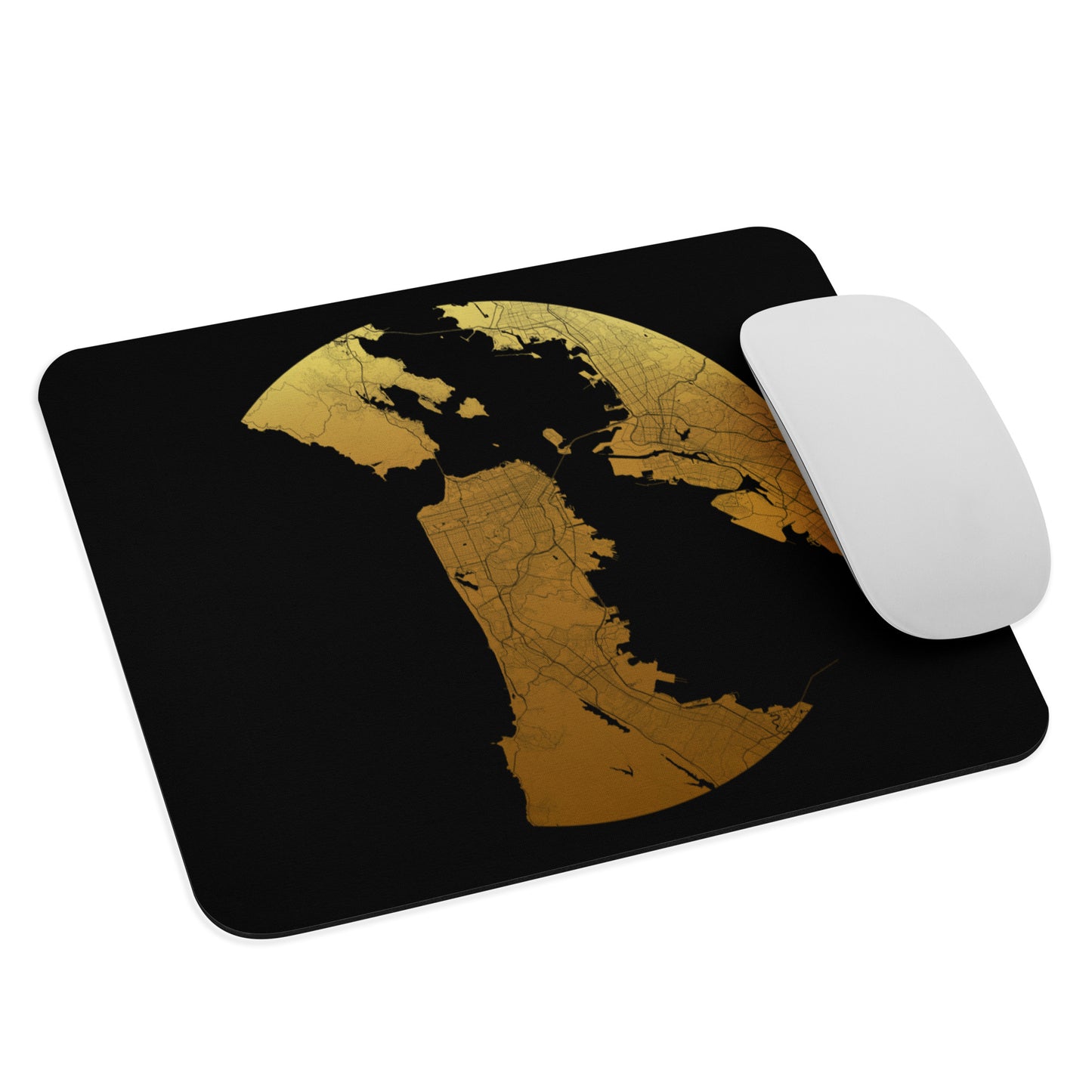 San Francisco Gold on Black Map Mouse Pad