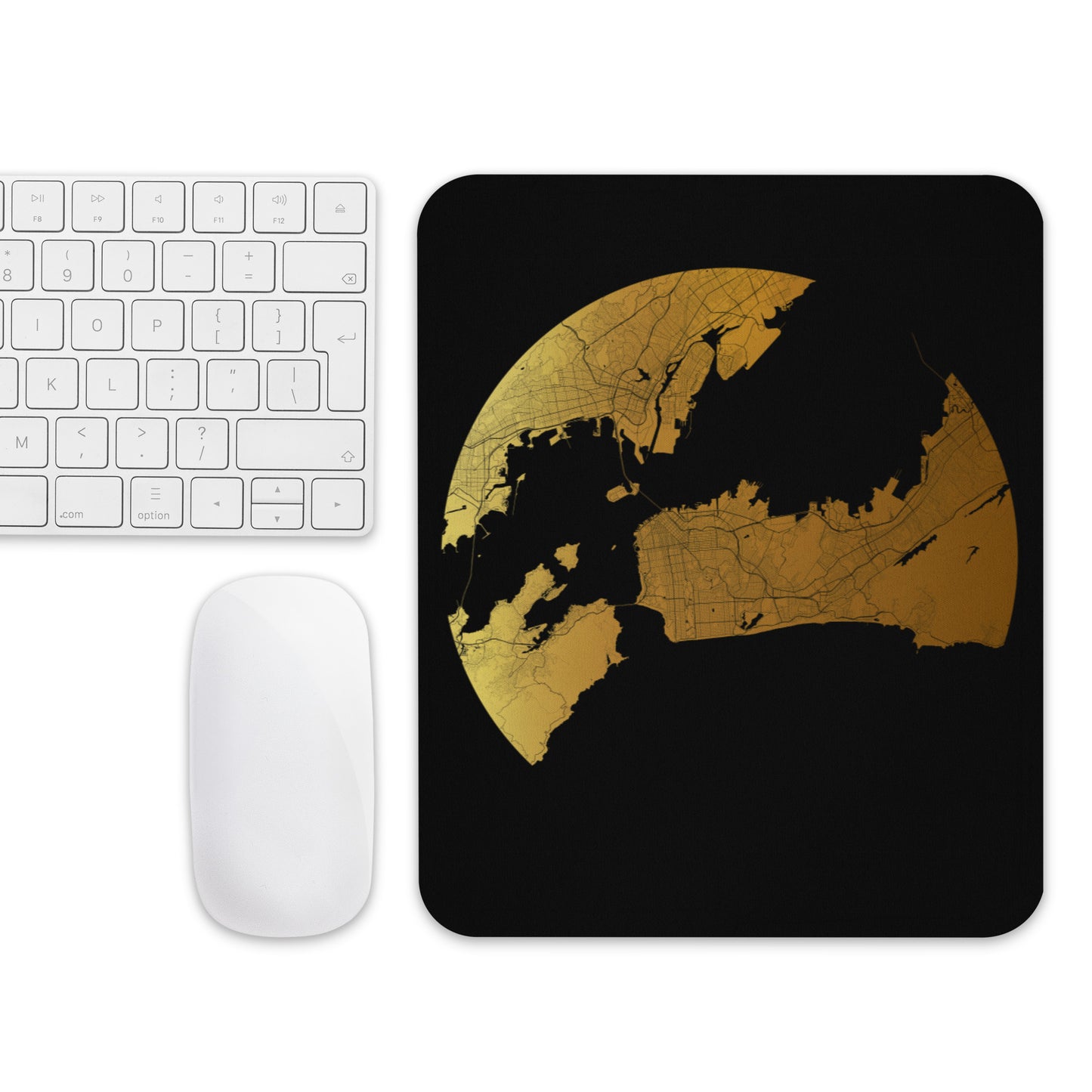 San Francisco Gold on Black Map Mouse Pad