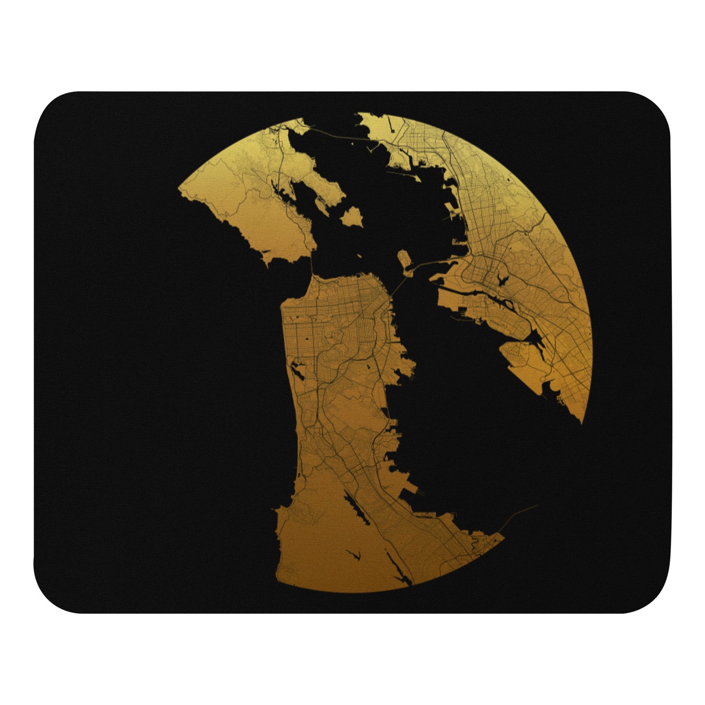 San Francisco Gold on Black Map Mouse Pad