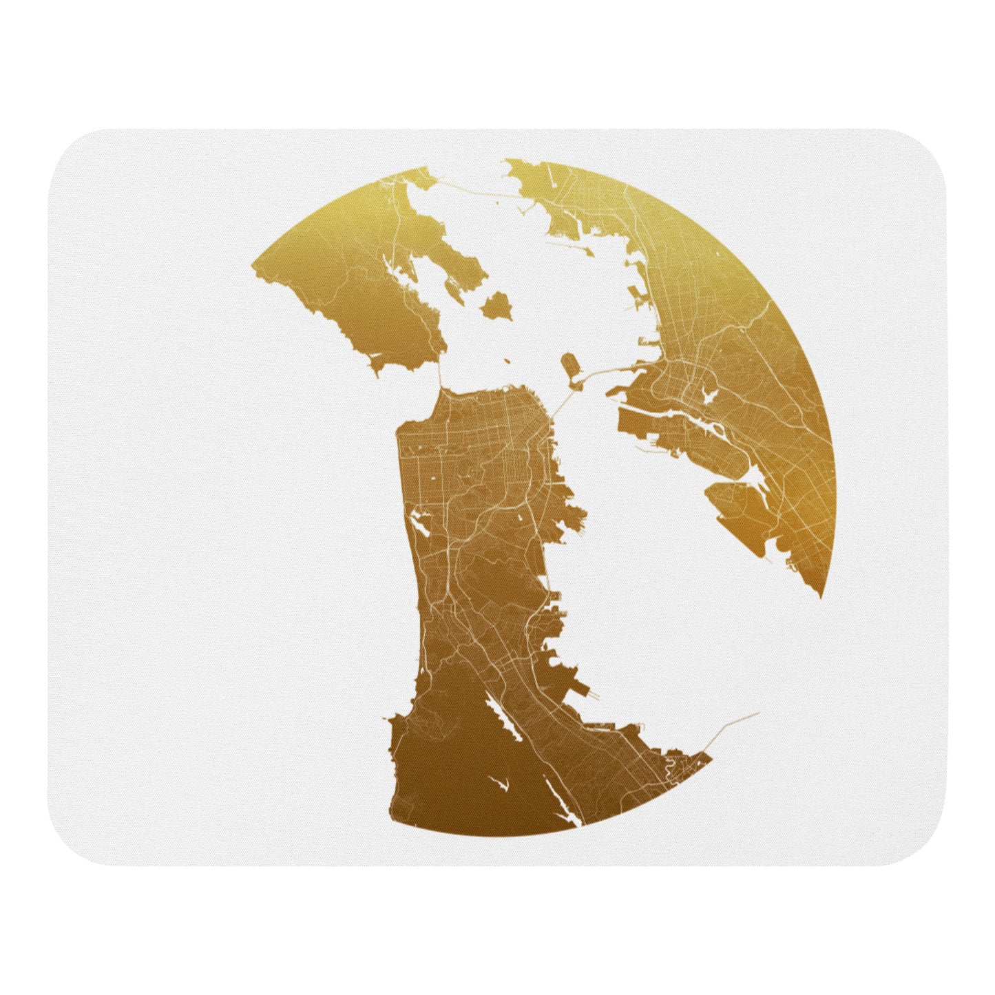 San Francisco Gold on White Map Mouse Pad