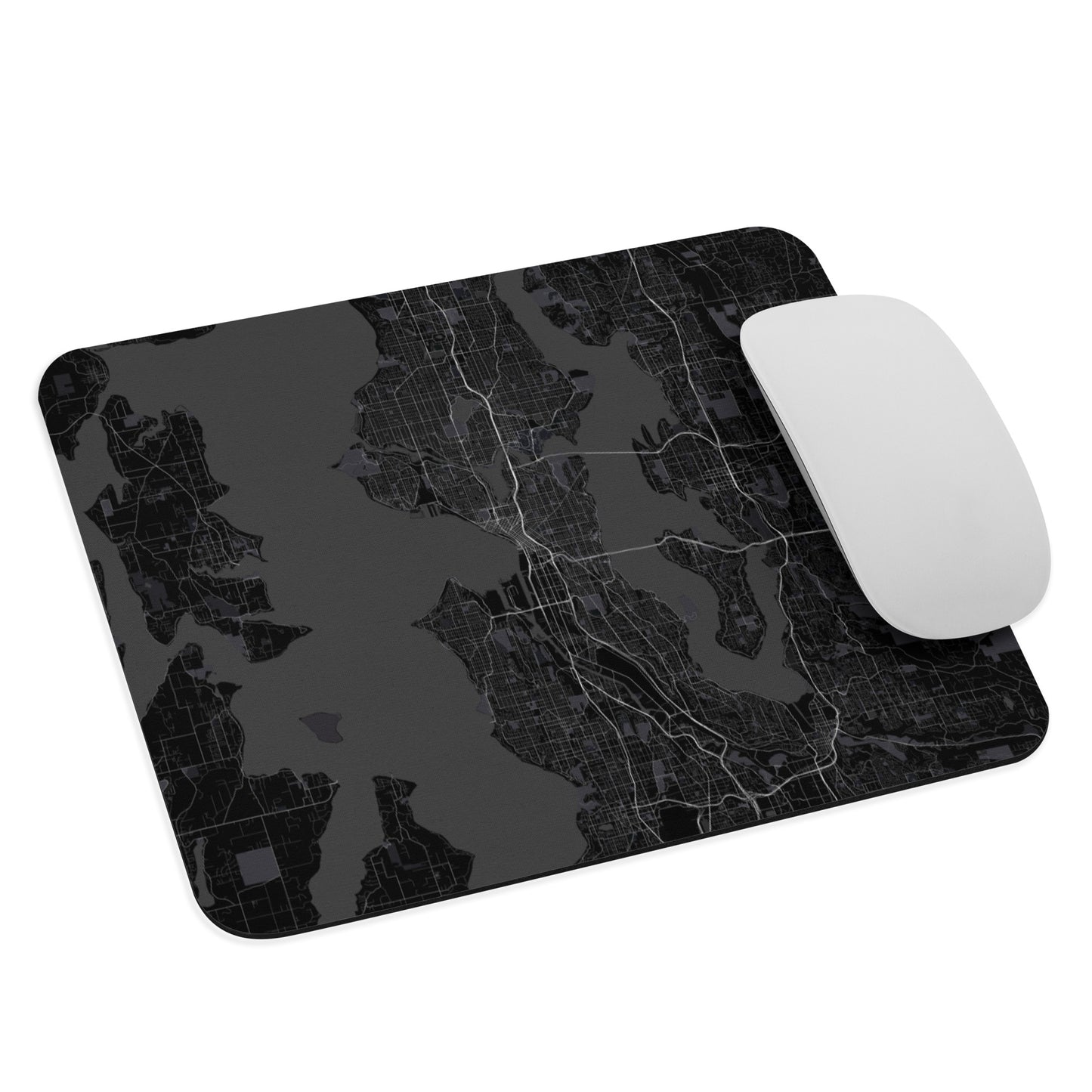 Seattle Black Map Mouse Pad