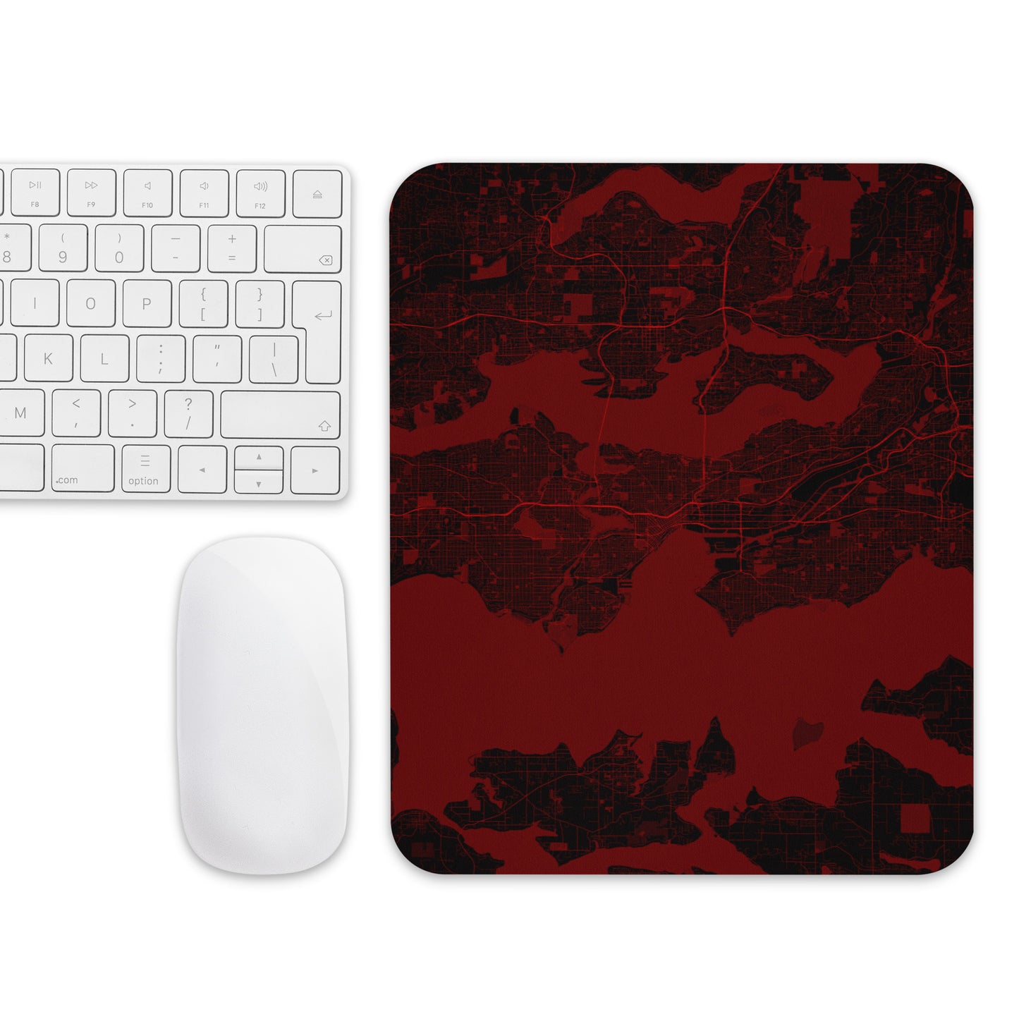 Seattle Black and Red Map Mouse Pad