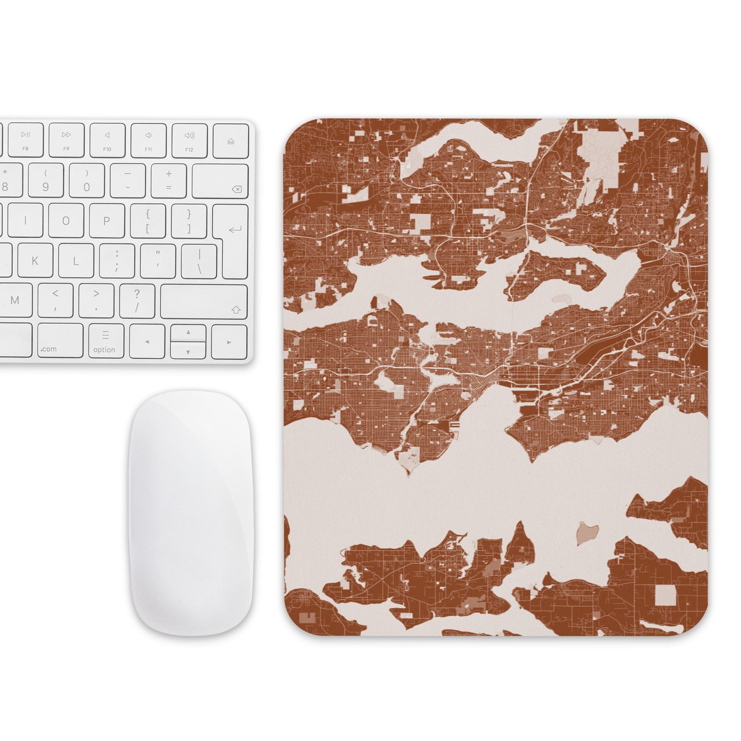 Seattle Brown and White Map Mouse Pad