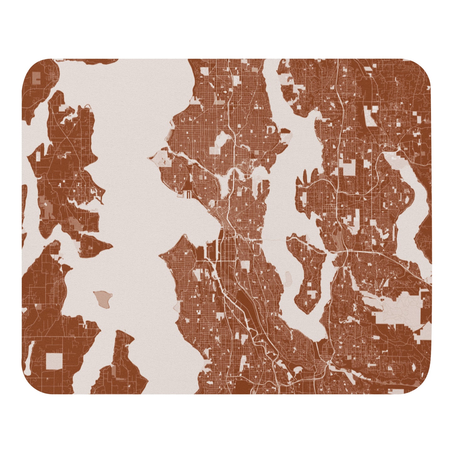 Seattle Brown and White Map Mouse Pad