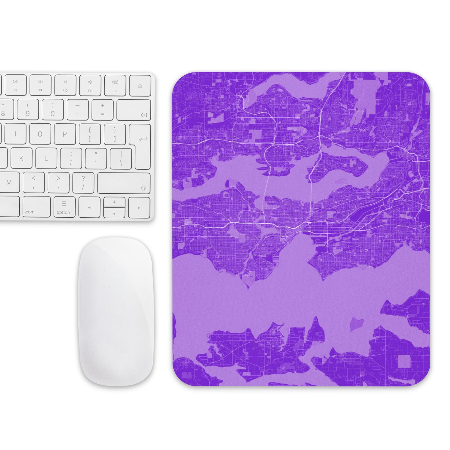 Seattle Purple and White Map Mouse Pad