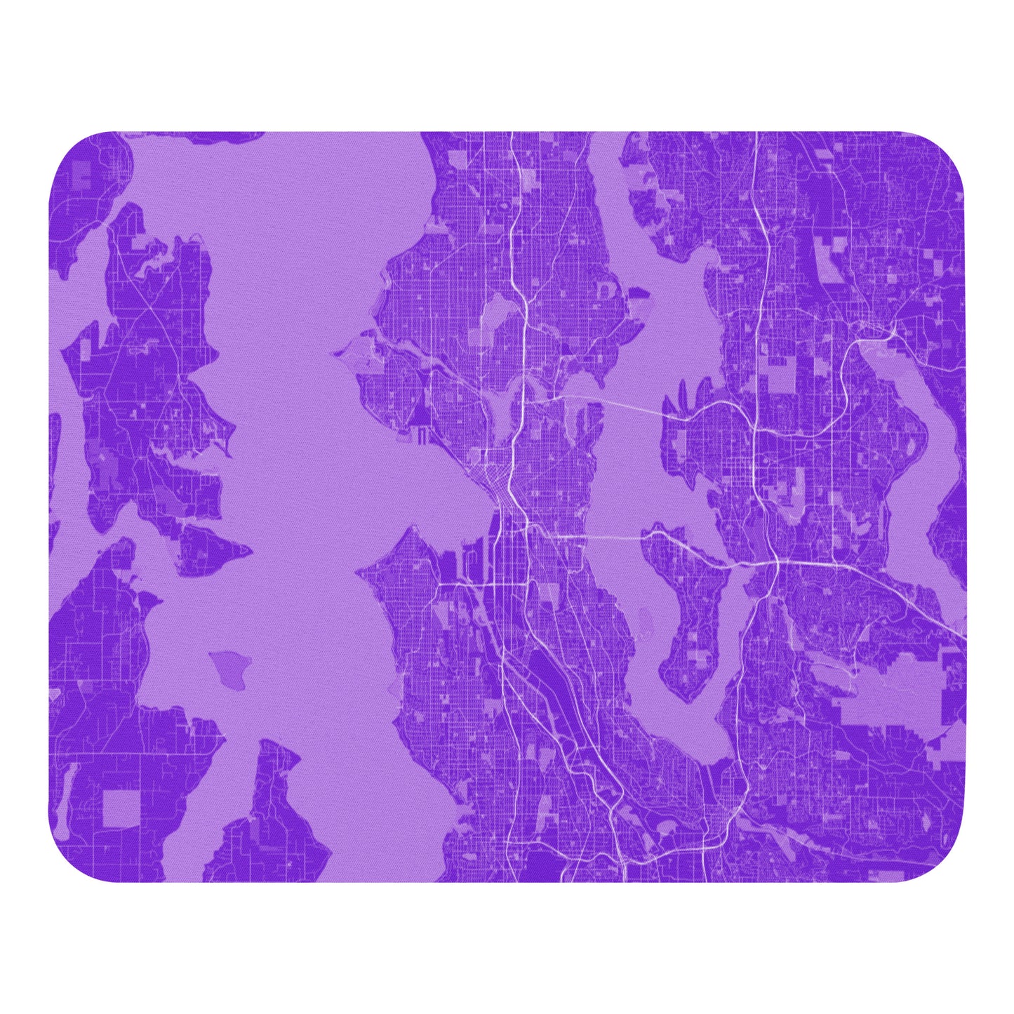 Seattle Purple and White Map Mouse Pad